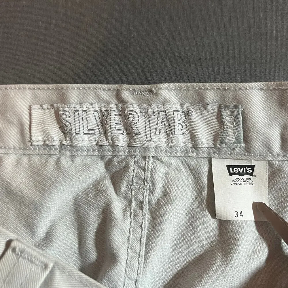 Vintage Levi's Slivertab Shorts‎ Mens 34 Khaki Cargo 90s Y2K Skater Grunge Retro
